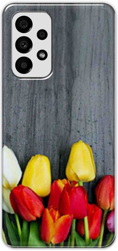NDCOM Back Cover for Samsung Galaxy A73 5G Yellow Red Flowers Printed  (Multicolor, Hard Case, Pack of: 1)