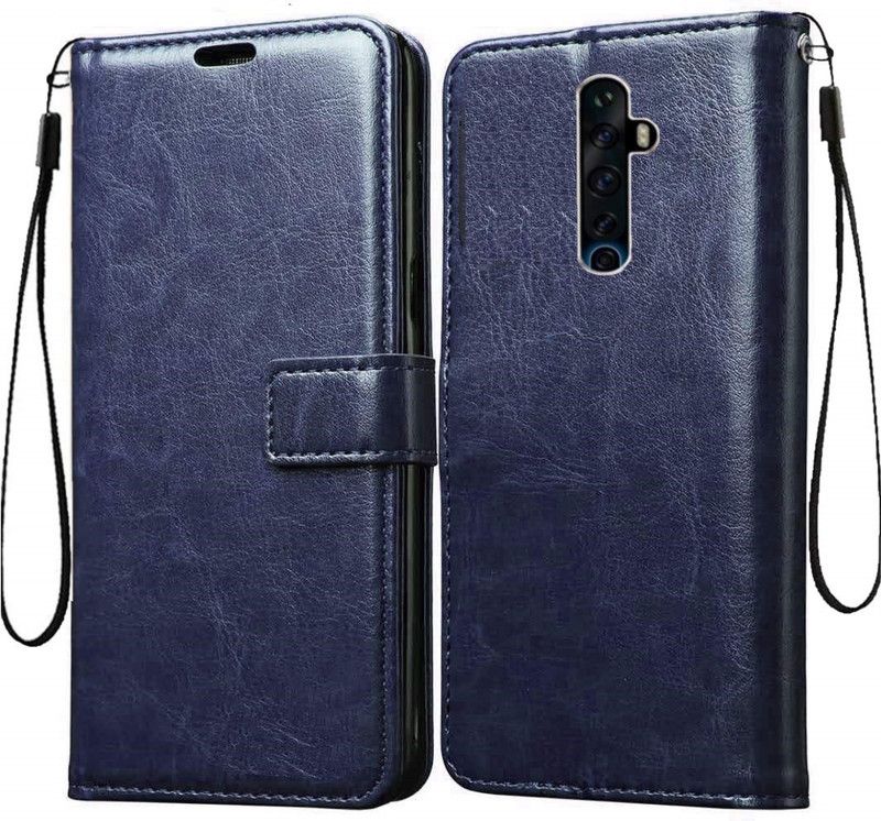 Tingtong Flip Cover for Oppo Reno2 Z, Oppo Reno 2Z  (Blue, Cases with Holder, Pack of: 1)