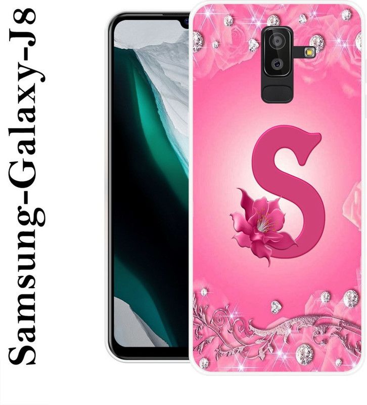 REDFLY Back Cover for Samsung Galaxy J8  (Pink, Silver, Grip Case, Silicon)
