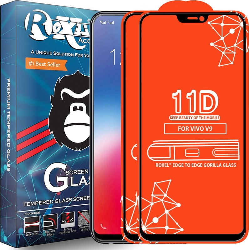 Roxel Edge To Edge Tempered Glass for Vivo V9  (Pack of 2)