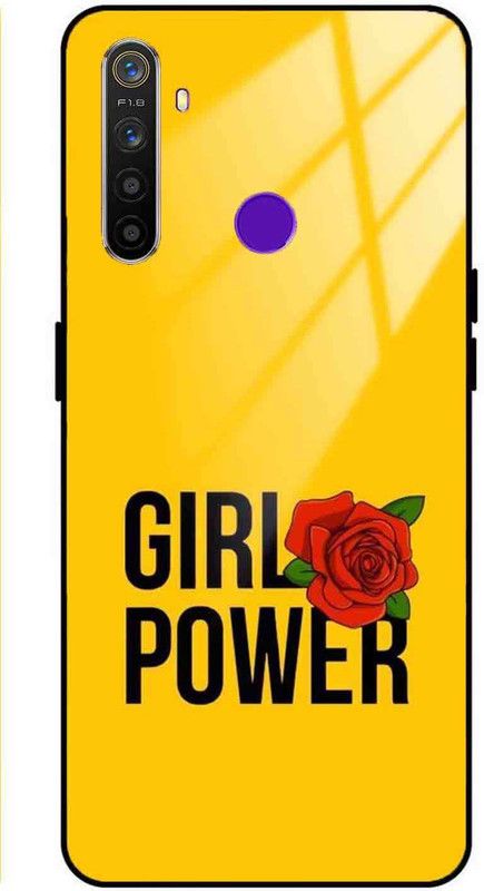 NDCOM Back Cover for Realme 5 Girl Power Printed Glass Case  (Multicolor, Grip Case, Pack of: 1)