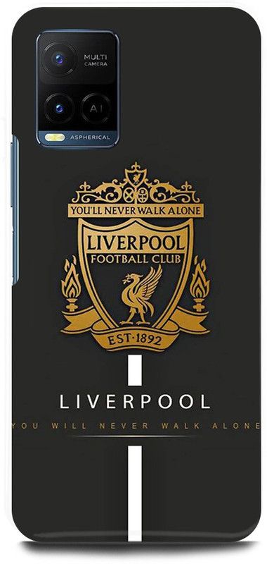 DIKRO Back Cover for Vivo Y21T, V2135, LIVERPOOL SLOGAN, LOGO, FOOTBALL, YOUWILLNEVERWALKALONE  (Grey, Hard Case, Pack of: 1)