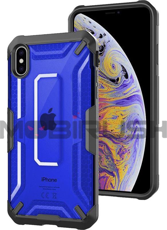 MOBIRUSH Back Cover for Apple iPhone XS Max  (Blue, Grip Case, Pack of: 1)