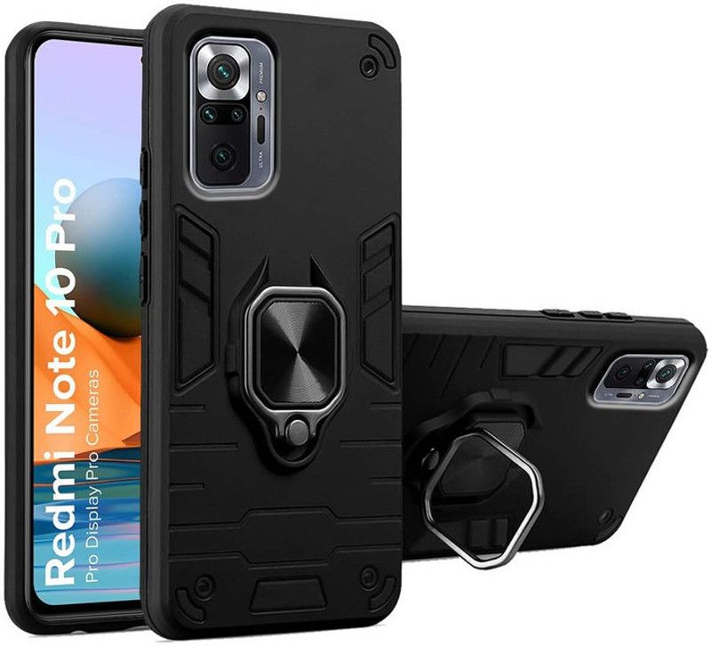 Akash Trader Back Cover for Redmi Note 10 Pro  (Black, Dual Protection)