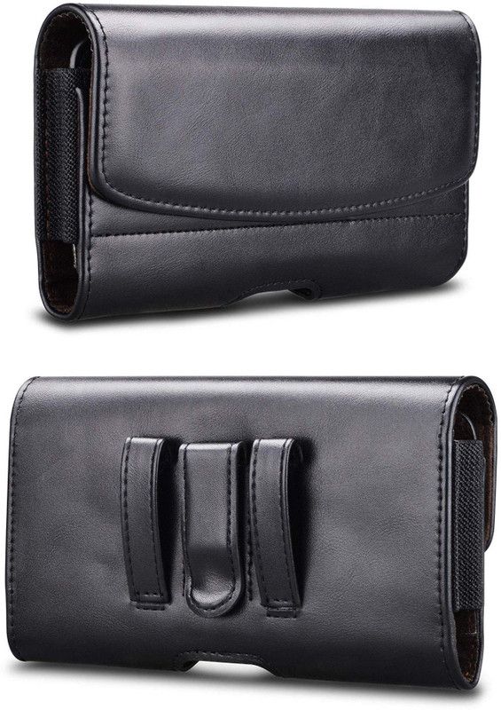 Pure Color Pouch for Samsung Galaxy A6+ 2018 / Galaxy A6 Plus 2018  (Black, Holster)