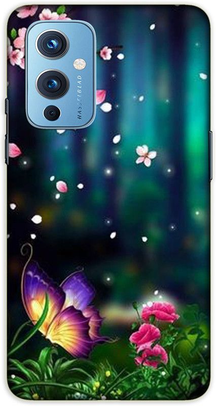 iprinto Back Cover for OnePlus 9 butterfly Back Cover  (Green, Hard Case, Pack of: 1)