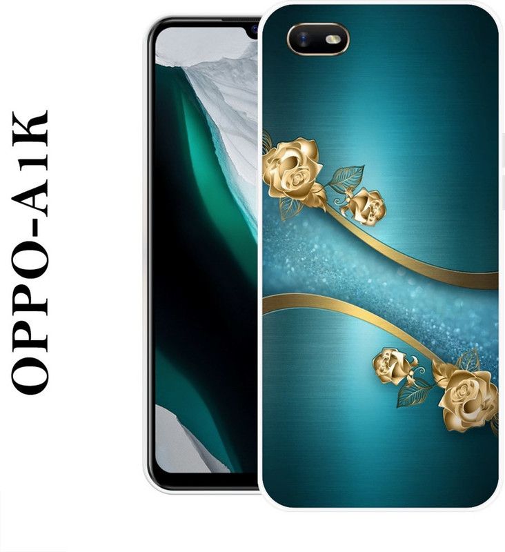 redfly Back Cover for Oppo A1K  (Blue, Gold, Silicon)