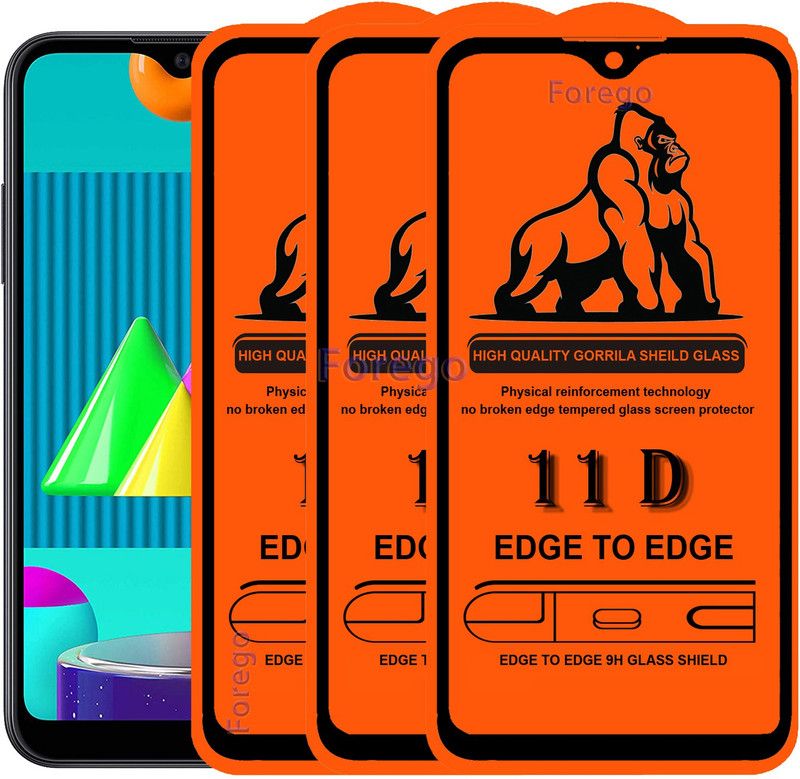 Forego Edge To Edge Tempered Glass for Samsung M01  (Pack of 3)
