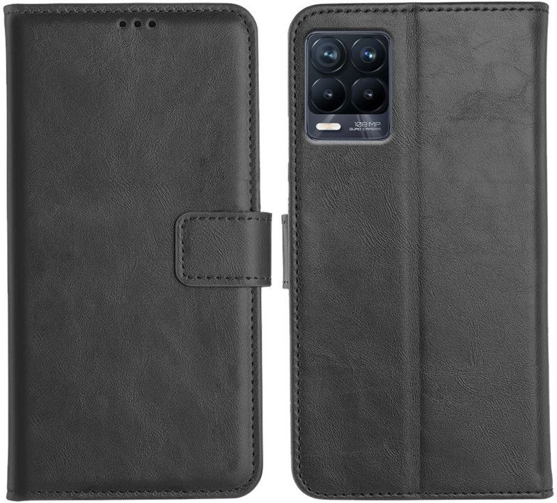 Orosky Flip Cover for Realme 8 Pro  (Black, Dual Protection)