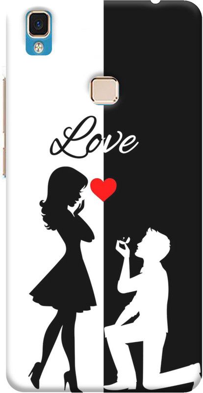 NDCOM Back Cover for Vivo V3 Max  (Black, White, Hard Case, Pack of: 1)