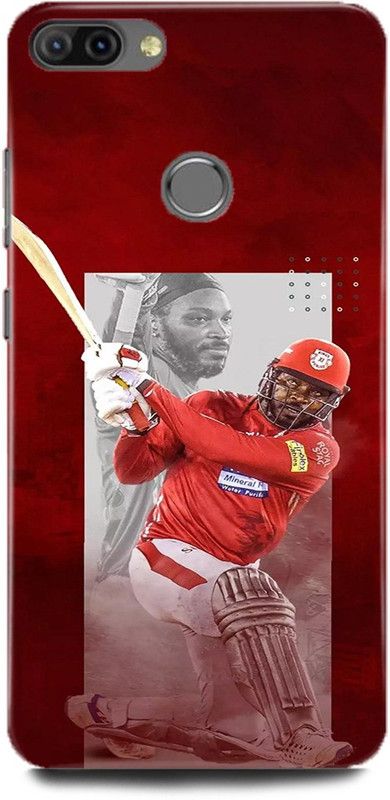 FRONK Back Cover for Infinix HOT 6 Pro, X608, CHRIS, GAYLE, WEST, INDIES, PLAYER, 333, RCB  (Red, Hard Case, Pack of: 1)
