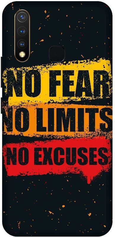 SSMORYA Back Cover for Vivo U20 (No Fear No limits) Printed Back Cover  (Multicolor, Waterproof, Pack of: 1)