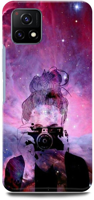 play fast Back Cover for Vivo Y72 5G, V2060 CUTE, LOVELY, GIRL, SELFIE, GIRL  (Purple, Hard Case, Pack of: 1)