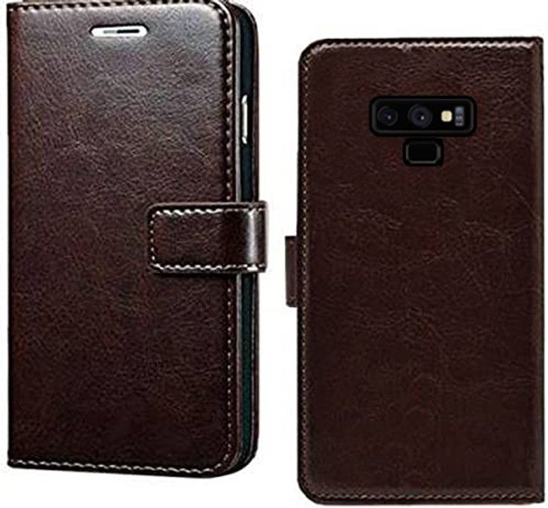 Accurazo Flip Cover for Samsung Galaxy Note 9  (Brown, Dual Protection, Pack of: 1)