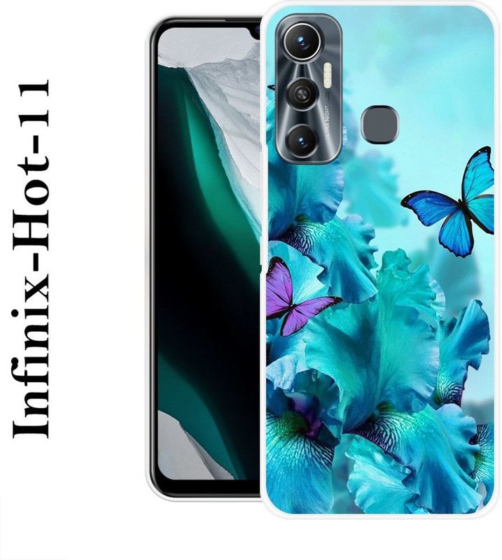 REALKING Back Cover for Infinix Hot 11  (Blue, Silicon)