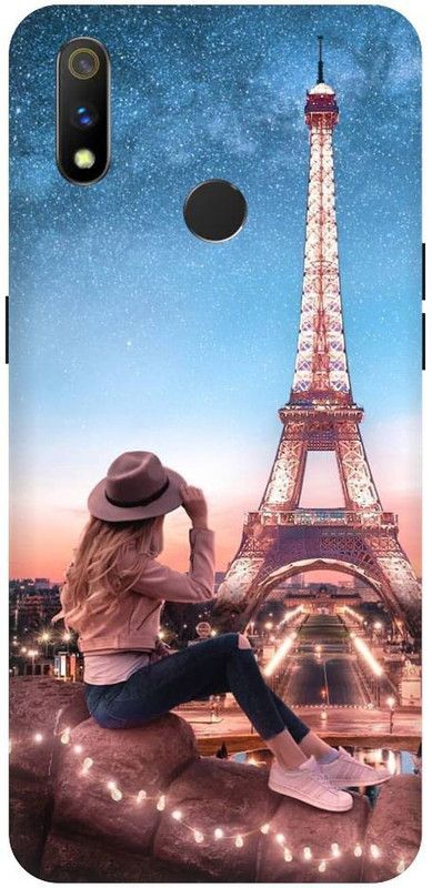 URCHIN Back Cover for Realme 3 Paris, Love, Cute, Girl, Light, Beautiful  (Multicolor, Shock Proof, Pack of: 1)