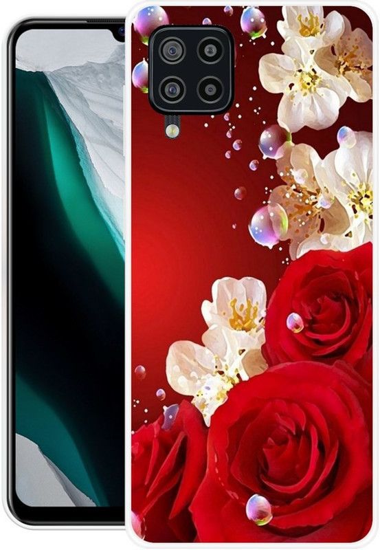 RJ14 (Online) Back Cover for Samsung Galaxy F22, Samsung Galaxy A22  (Red, Grip Case, Silicon)