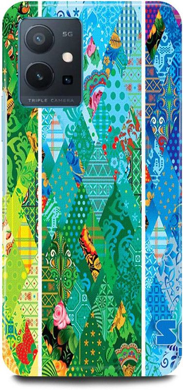 play fast Back Cover for Vivo y75 5G, V2142 MANDALA, ART, RANGOLI, ART, DESIGN  (Blue, Hard Case, Pack of: 1)