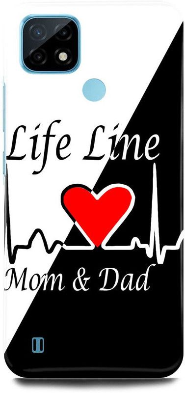 FRONK Back Cover for Realme C21, RMX3201, LIFE, LINE, MOM, DAD, LOVE  (Multicolor, Hard Case, Pack of: 1)