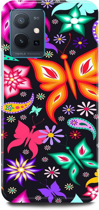 play fast Back Cover for Vivo T1 5G, V2141 BUTTERFLY, COLORFUL, BUTTERFLY  (Multicolor, Hard Case, Pack of: 1)