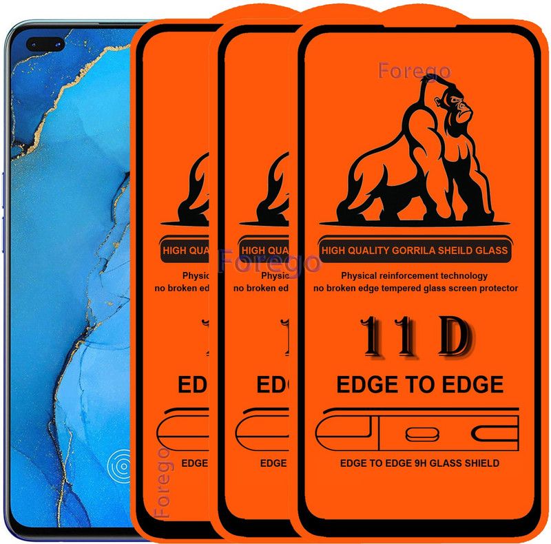 Forego Edge To Edge Tempered Glass for Oppo Reno 3 pro  (Pack of 3)