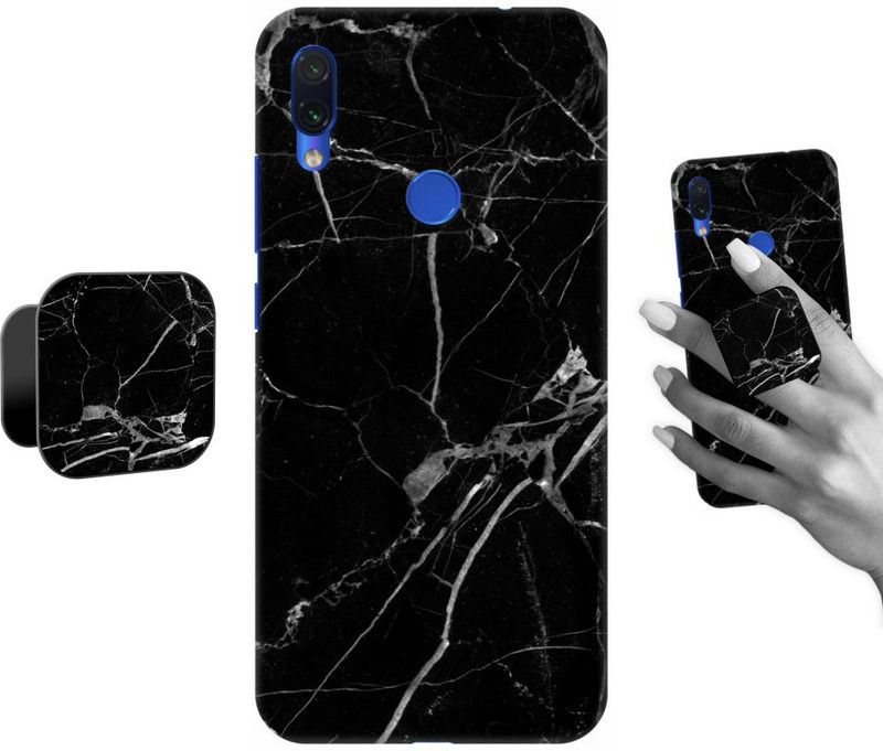 COBIERTAS Back Cover for Redmi Y3  (Black, White, Cases with Holder, Pack of: 1)