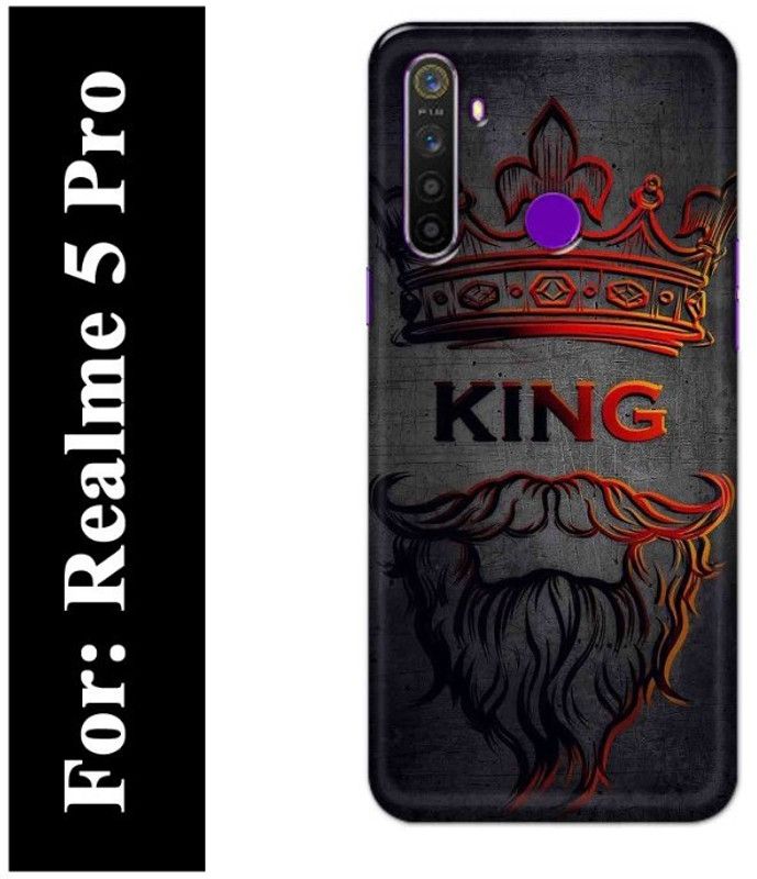 Majestic Back Cover for Realme 5 pro  (Grey, Red)