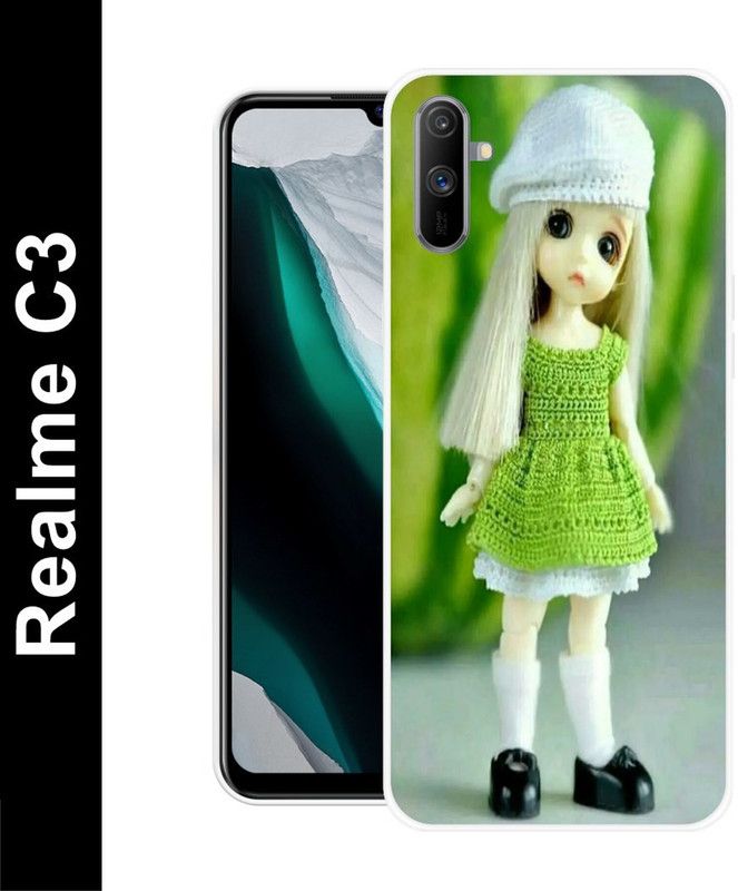 Aabra Back Cover for Realme C3  (Green, Flexible, Silicon, Pack of: 1)