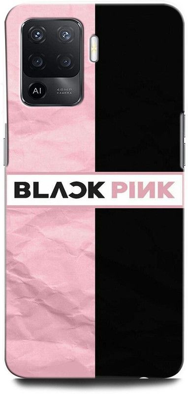 ORBIQE Back Cover for OPPO F19 Pro  (Black, Pink, Hard Case, Pack of: 1)