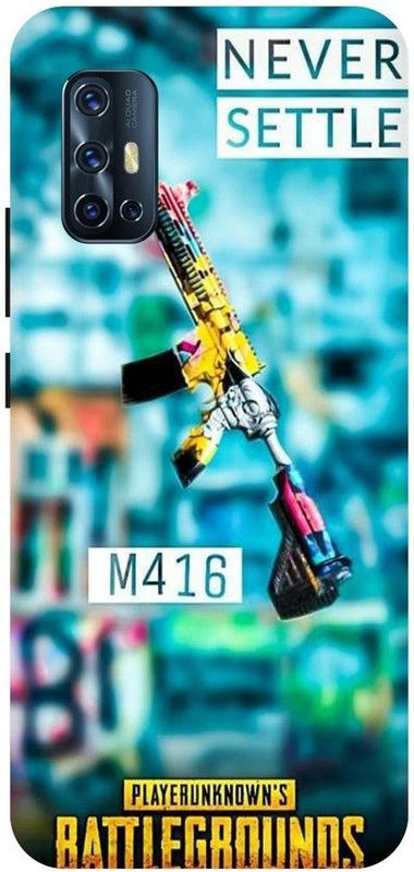 THE NARAYANA COLLECTIONS Back Cover for VIVO V17- 1919-PUBG,M416,GLACIER,GUN,NEVER,SETTLE  (Multicolor, Hard Case, Pack of: 1)