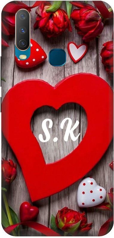 VS PRINT LINK Back Cover for VIVO Y17 ,VIVO 1902 ,SK, S LOVES K, SK NAME, SK Love Printed  (Red, Hard Case, Pack of: 1)