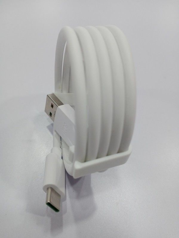 NUKAICHAU USB Type C Cable 6.5 A 1.00431999999996 m Copper Braiding mobile data cable fast charging  (Compatible with 65Watt 6Amp Type C charging cable with fast charging support 1m, White, One Cable)