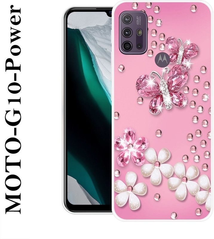 Sswastik Back Cover for Motorola Moto G10 Power  (Pink, Silver, Grip Case, Silicon)