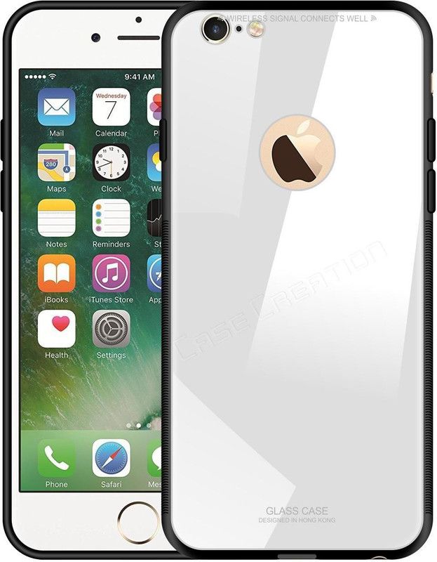 CASE CREATION Back Cover for Apple iPhone 6S Plus Glass Case Phone Cover Premium Grip Protection  (White, Dual Protection, Pack of: 1)