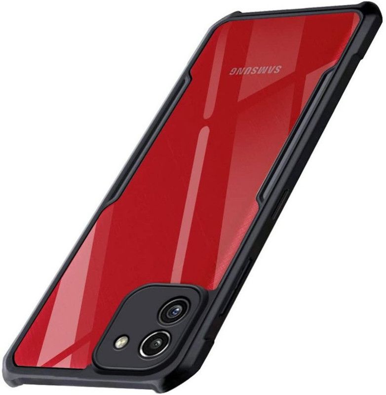 Aarnu Back Cover for Samsung Galaxy A03  (Transparent, Black, Dual Protection, Pack of: 1)