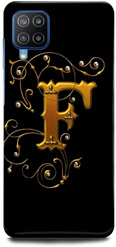 Ignite Back Cover for SAMSUNG Galaxy A12, F NAME WITH LETTER ALPHABET  (Black, Hard Case, Pack of: 1)