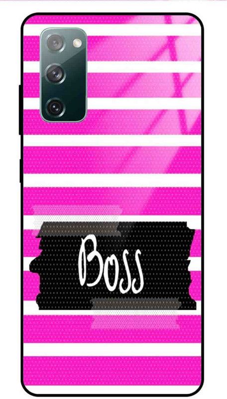 NDCOM Back Cover for Samsung Galaxy S20 FE 5G Boss Horizontal Stripes Printed Glass Case  (Multicolor, Grip Case, Pack of: 1)