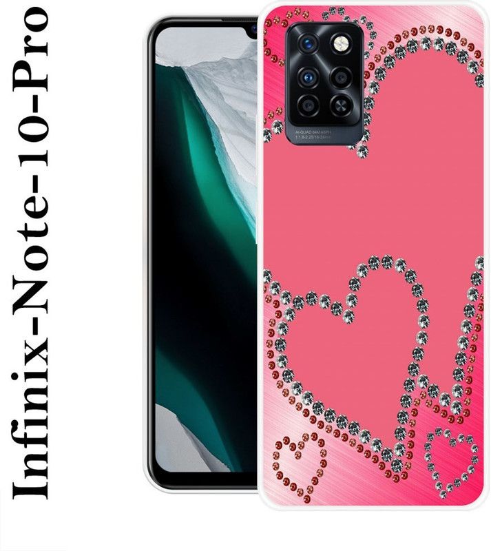 INDIALAND Back Cover for Infinix Note 10 Pro  (Pink, White, Silicon)