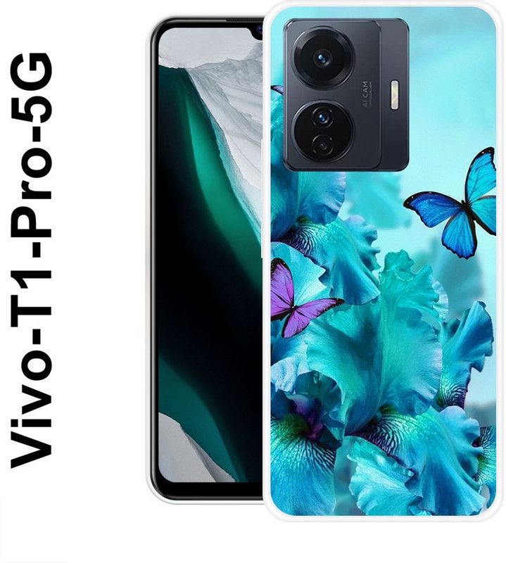 LOVETHINK Back Cover for Vivo T1 Pro 5G  (Blue, Grip Case, Silicon)
