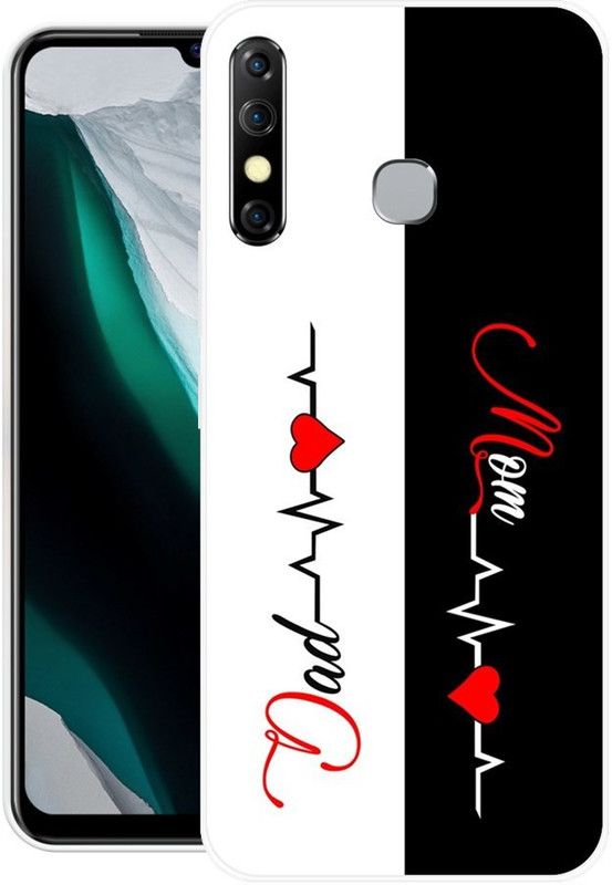 BLUEBUG Back Cover for Infinix Hot 8  (Black, White, Grip Case, Silicon, Pack of: 1)
