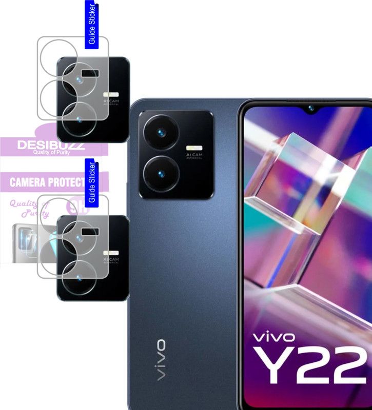 DESIBUZZ Back Camera Lens Glass Protector for Vivo Y22  (Pack of: 2)