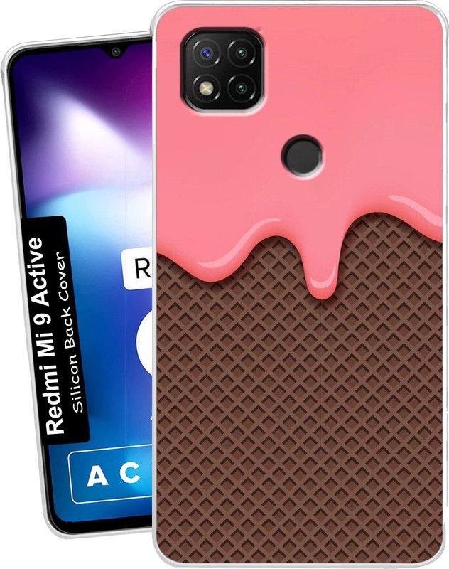 ChetraStore Back Cover for Redmi 9 Active  (Brown, Pink, Waterproof, Silicon)