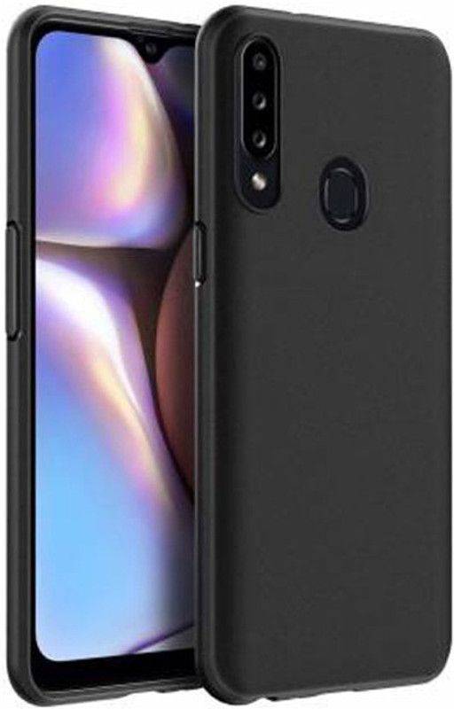 Mobi Socket Back Cover for Samsung a20s  (Black, Flexible, Pack of: 1)