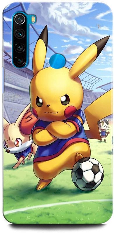 ORBIQE Back Cover for Redmi Note 8 M1908C3JI PIKACHU, POKEMON, GAME, CARTOON, PIKACHU FOOTBALL  (Multicolor, Hard Case, Pack of: 1)