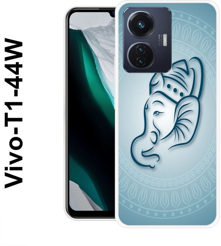 SHIVKUDI Back Cover for Vivo T1 44W  (Blue, White, Silicon)