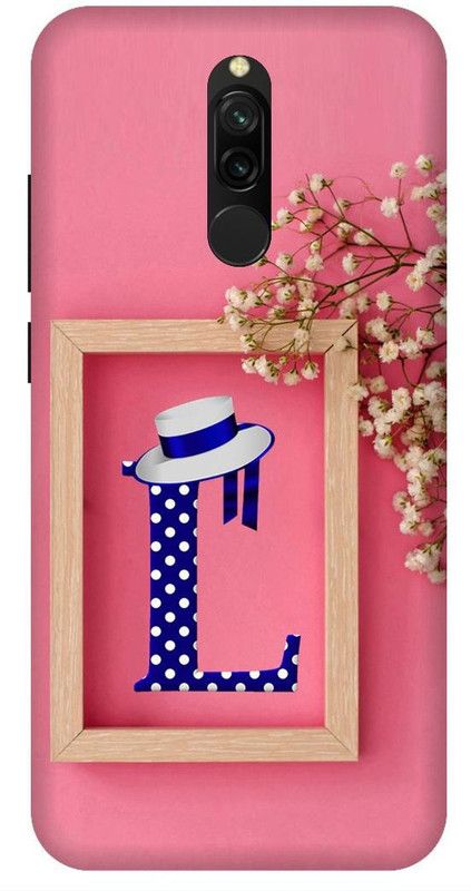 SSMORYA Back Cover for Redmi 8, L letter, Pink Multicolour Printed Back Cover  (Multicolor, Shock Proof, Pack of: 1)