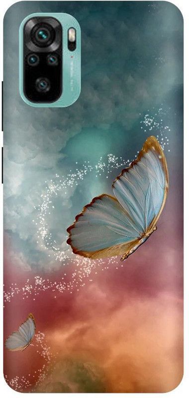 Bluvver Back Cover for Redmi Note 10S,M2101K7BG, Printed Buterfly Back Cover  (Multicolor, Hard Case, Pack of: 1)