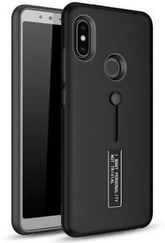 vmt stock Back Cover for Mi Redmi Note 6 Pro (Black, Rugged Armor)  (Multicolor, Dual Protection, Pack of: 1)