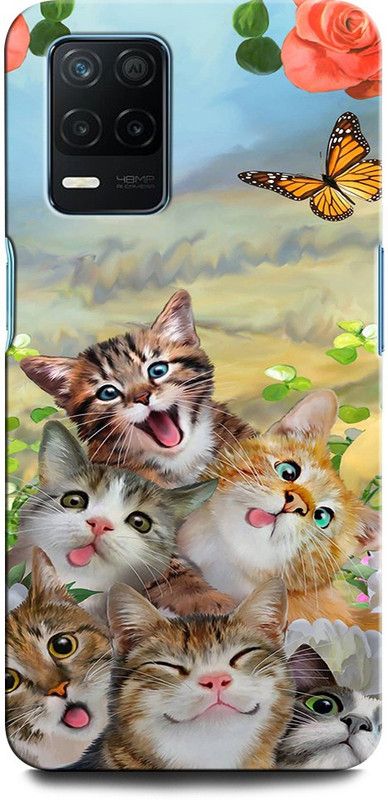 ORBIQE Back Cover for Realme 9 5G SE CAT, CUTE CAT, BUTTERFLY, FUNNY CAT, CAT LOVE, NATURE  (Multicolor, Hard Case)