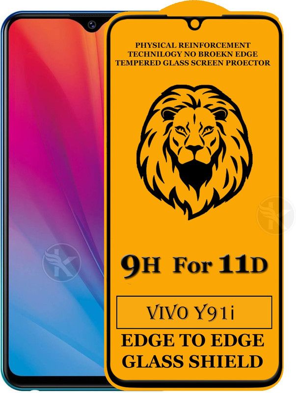 Kreatick Edge To Edge Tempered Glass for Vivo Y91i  (Pack of 1)